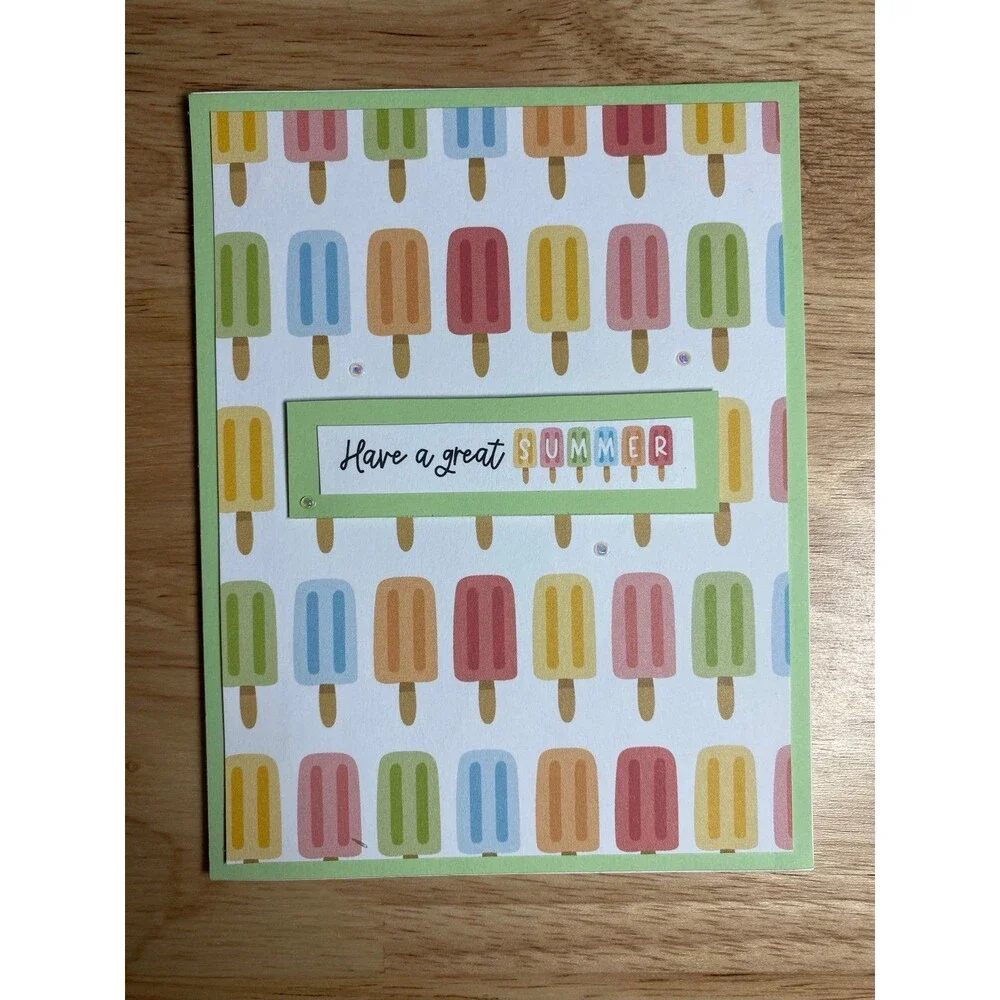 Handmade Summer Blank Greeting Card A2 & Envelope